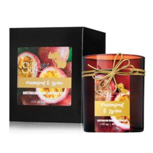 PASSIONFRUIT & LYCHEE – AMBER NATURAL SOY CANDLE – AWAKEN YOUR SENSES